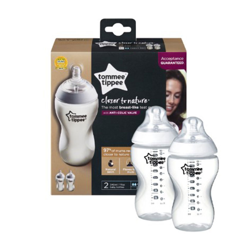 Tommee Tippee Closer to Nature Baby Bottles 3m+ 340ml - 2 Piece