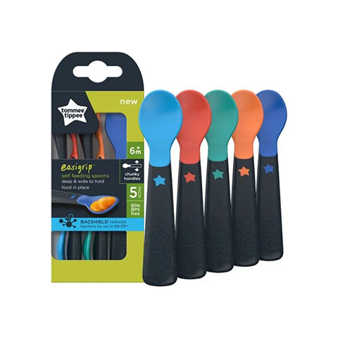 Tommee Tippee Easy Grip Self Feeding Spoons Set 5pcs - 6M+