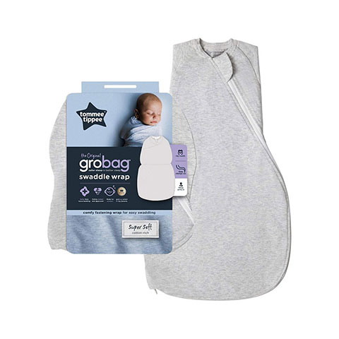 Tommee Tippee The Original Grobag Swaddle Wrap 0-3m- Grey Marl