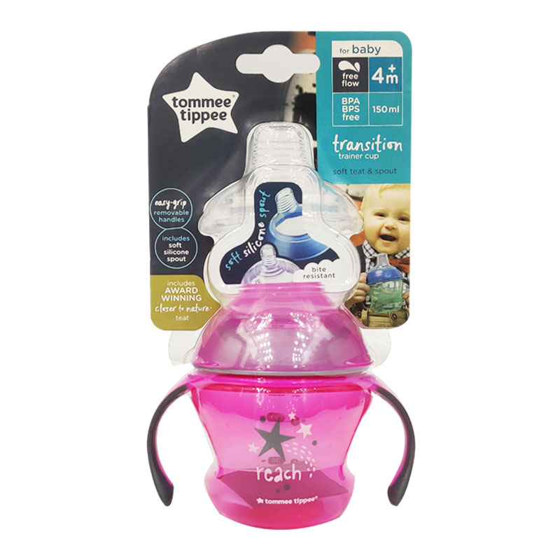 Tommee Tippee Transition Tranir Soft Teat & Spout Cup 4+m 150ml - Pink (0805)