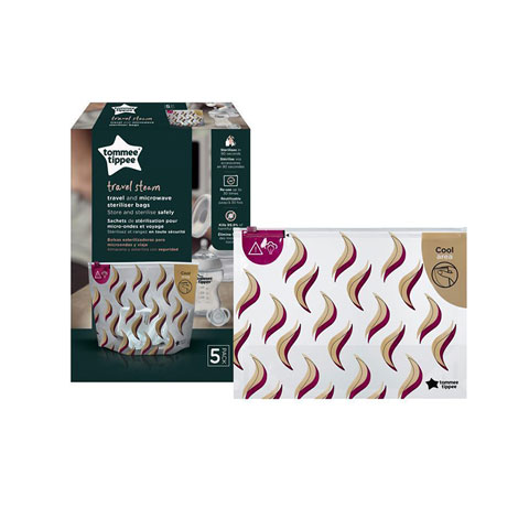 Tommee Tippee Travel Steam and Microwave Sterilizer Bags 5Pack (5954)