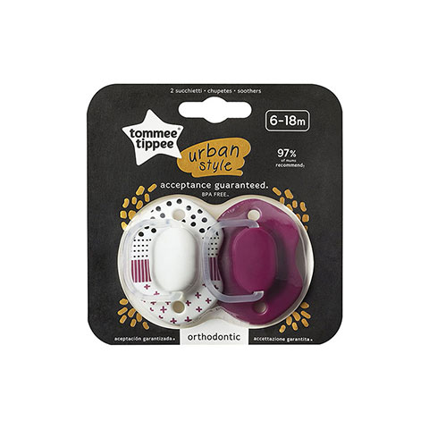 Tommee Tippee Urban Style 2 Soothers 6 - 18 Months