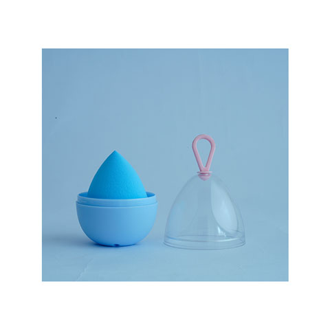 Travel Portable Water Drop Makeup Blender Sponge with Case - Blue