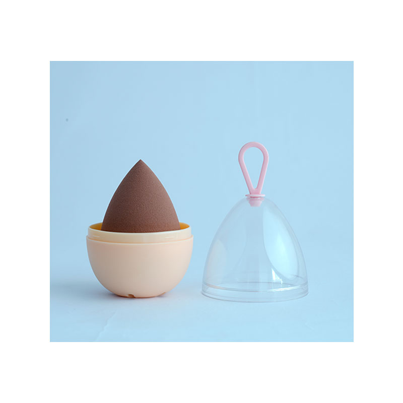 Travel Portable Water Drop Makeup Blender Sponge with Case - Chocolate