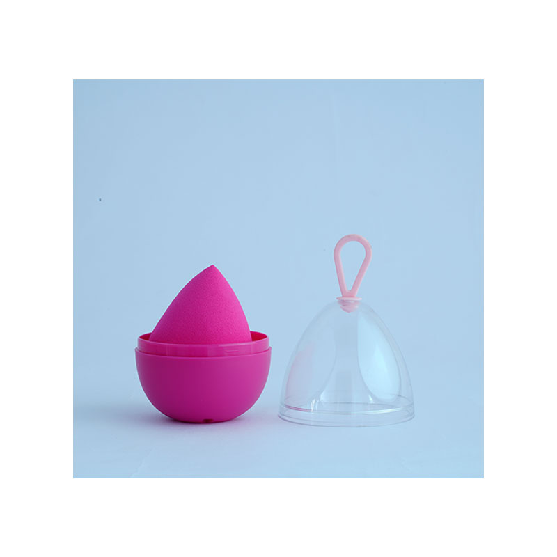 Travel Portable Water Drop Makeup Blender Sponge with Case - Deep Pink