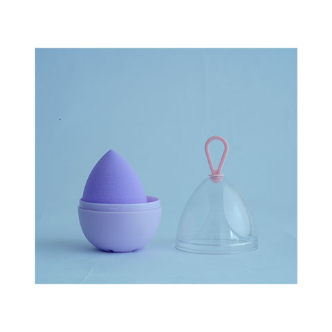 Travel Portable Water Drop Makeup Blender Sponge with Case - Purple