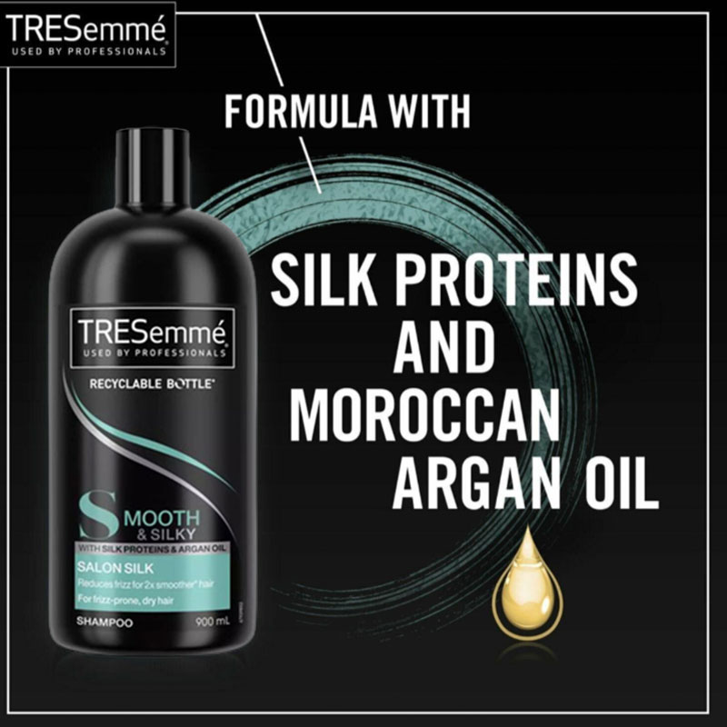 Tresemme Smooth & Silky Salon Silk Shampoo For Dry, Frizz Prone Hair 900ml