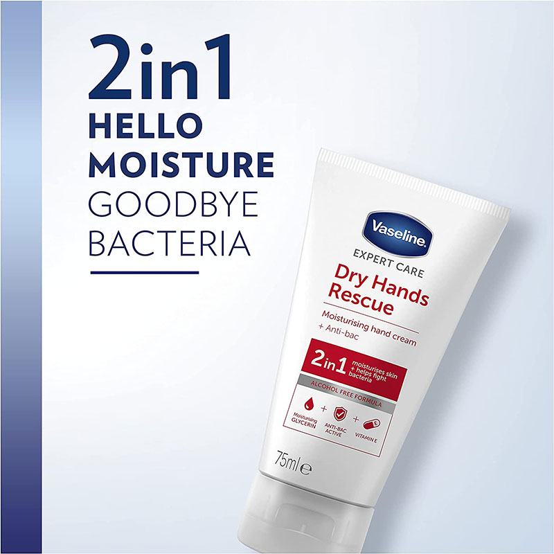 Vaseline Extra Care Dry Hands Rescue Moisturising Hand Cream 75ml