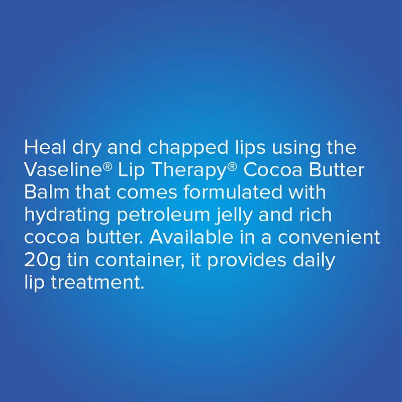 Vaseline Lip Therapy Petroleum Jelly Cocoa Butter 20g