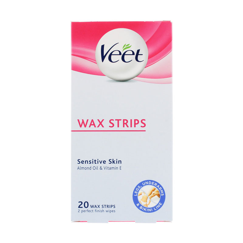 Veet Almond Oil & Vitamin E Wax Strips for Sensitive Skin - 20 Strips