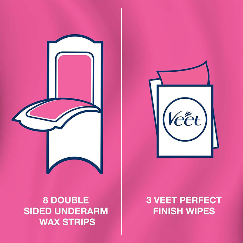 Veet Pure Underarm Wax Strips For Sensitive Skin - 16pcs