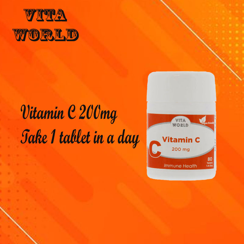 Vita World Vitamin C 200mg Immune Health Tablets - 80 Tablets
