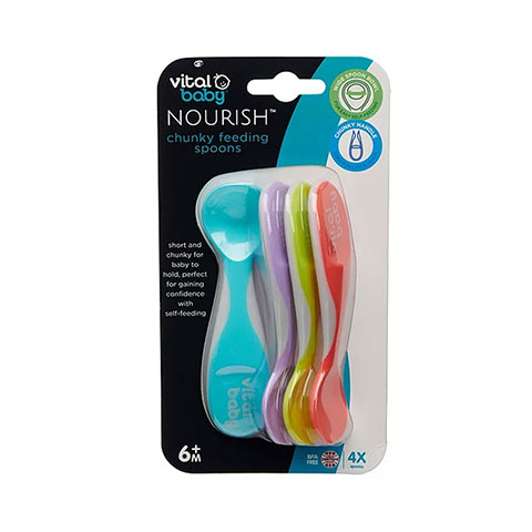 Vital Baby Nourish Chunky Feeding Spoons 6m+ 4pk (8777)