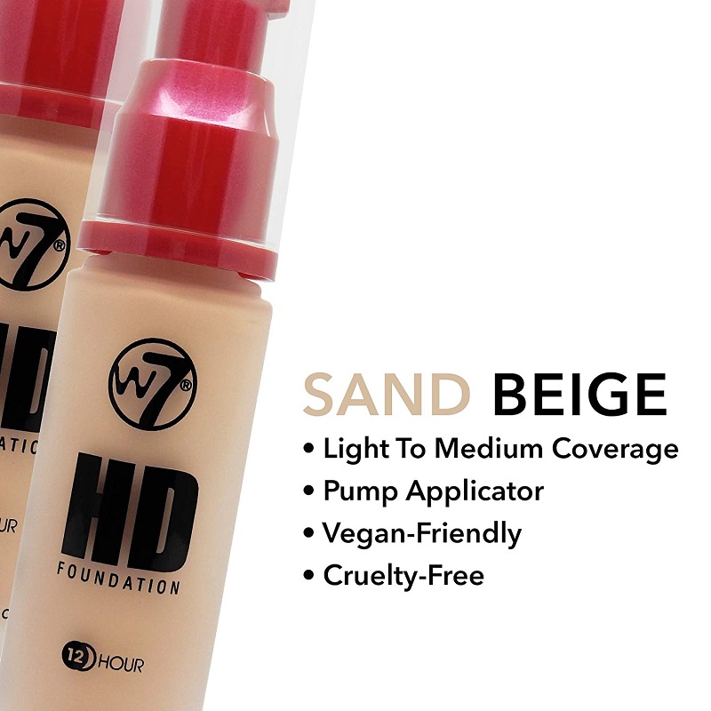 W7 12 Hour HD Foundation 30ml - Sand Beige