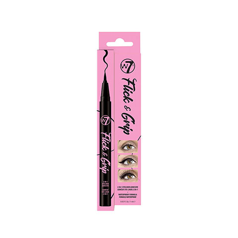 W7 Flick & Grip 2-In-1 Adhesive Eyeliner Pen - Black / Noir