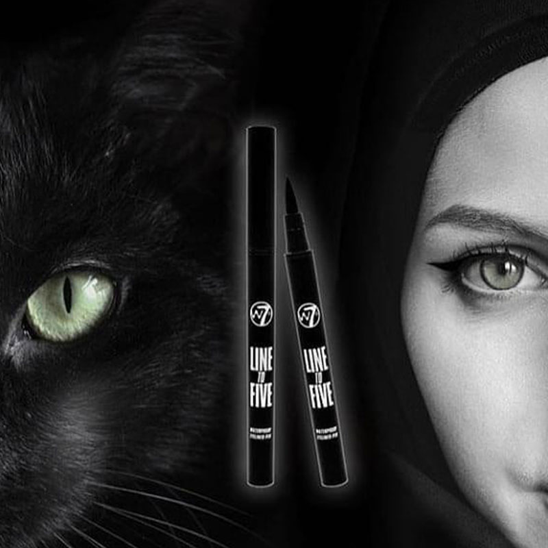 W7 Line to Five Waterproof Black Eyeliner Pen 1.2ml