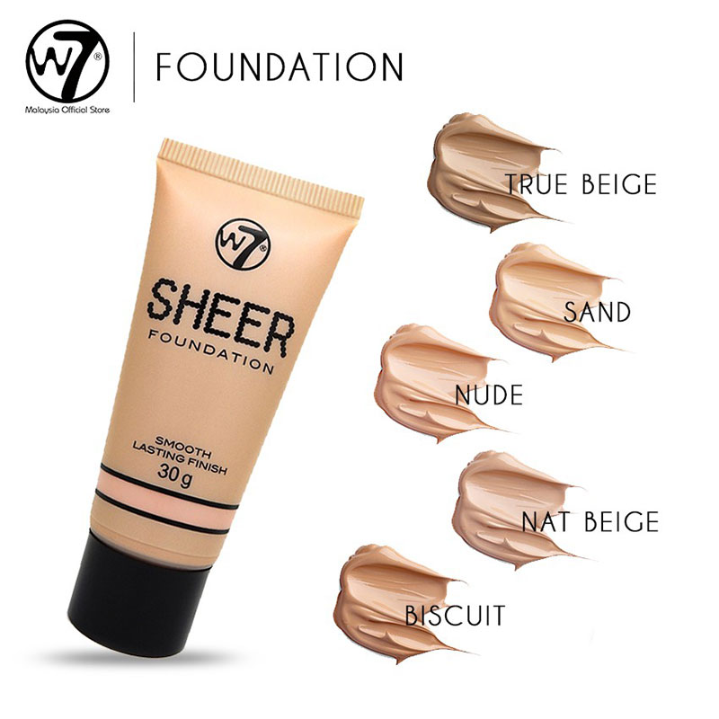 W7 Sheer Long Lasting Finish Foundation 30g - Biscuit