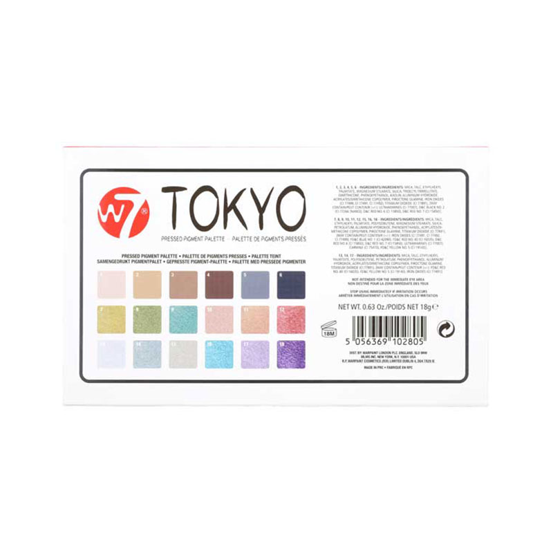 W7 Tokyo Pressed Pigment Eyeshadow Palette