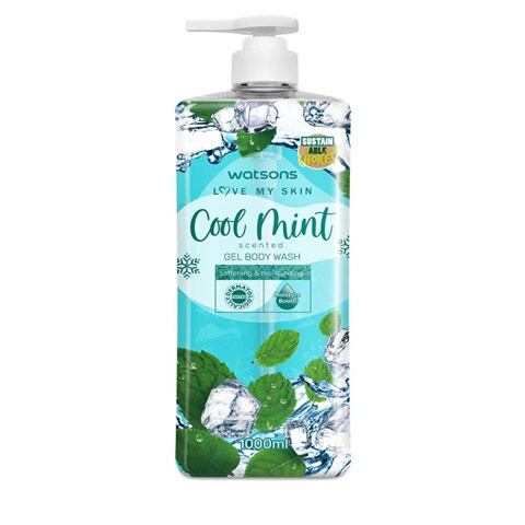 Watsons Love My Skin Cool Mint Scented Gel Body Wash 1000ml