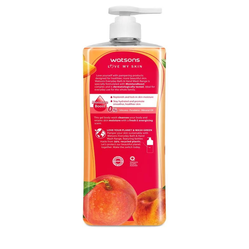 Watsons Love My Skin Peach Scented Gel Body Wash 1000ml