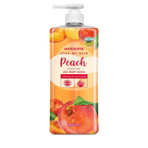 Watsons Love My Skin Peach Scented Gel Body Wash 1000ml