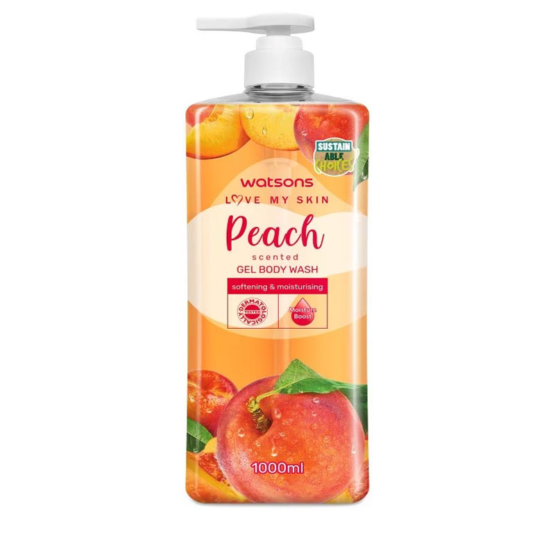 Watsons Love My Skin Peach Scented Gel Body Wash 1000ml