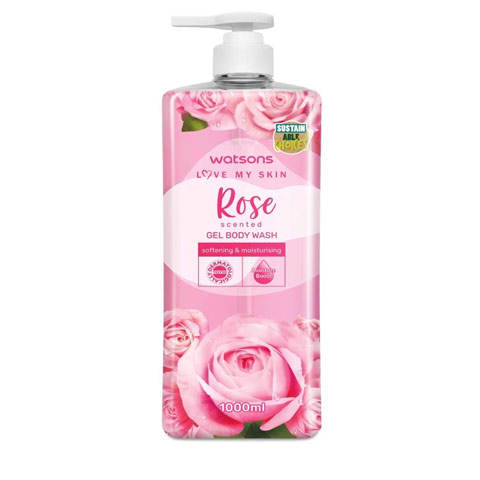 Watsons Love My Skin Rose Scented Gel Body Wash 1000ml