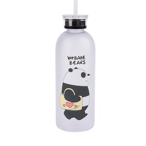Webabe Bears Plastic Water Bottle 1000ml - Black panda