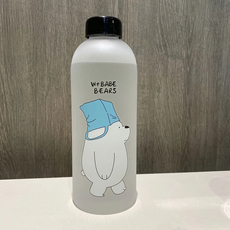 Webabe Bears Plastic Water Bottle 1000ml - White Bear