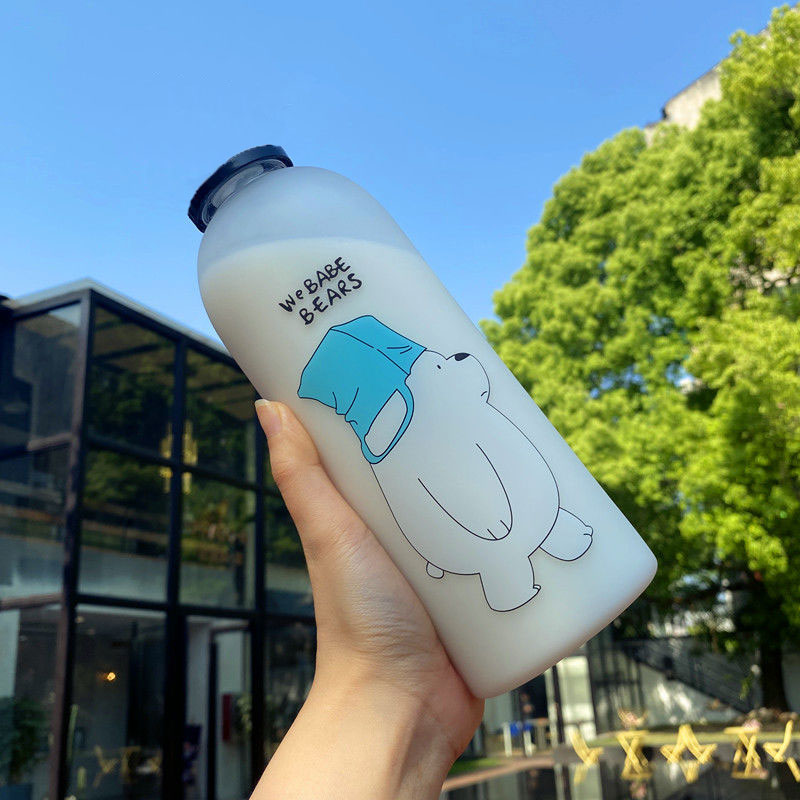 Webabe Bears Plastic Water Bottle 1000ml - White Bear