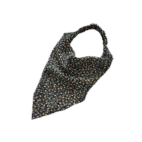 Women Silk Bandana Top Tube Scarf Headband - Black