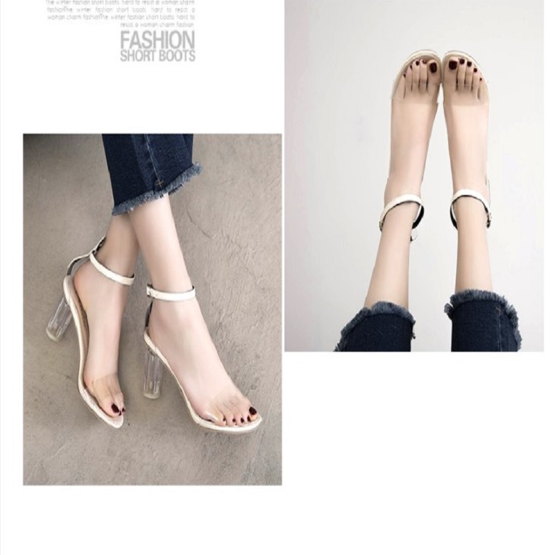 Women's Open Toe Transparent High Heels