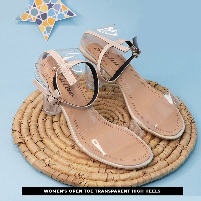 Women's Open Toe Transparent High Heels