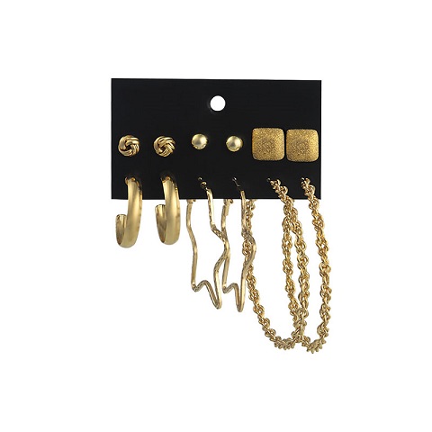 Women's Pearl Exaggerated Thorny Earrings Set - 6 Pairs(63)