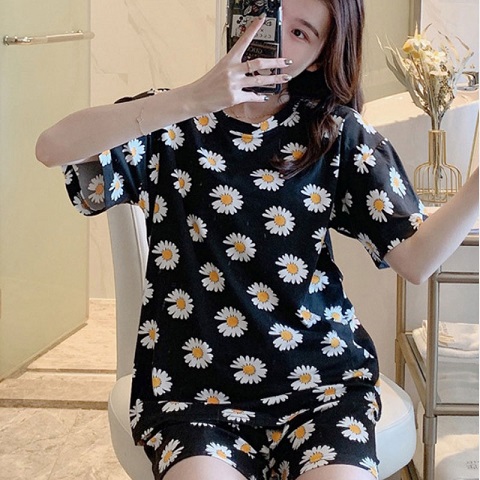 Women's Round Neck Short-Sleeved Pajamas