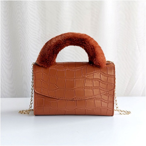Women's Simple Crocodile Pattern One-Shoulder Chain Bag (301082)