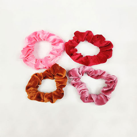 Women's Simple Hair Tie 4pcs Set - Red