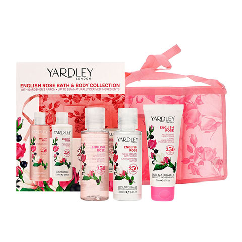 Yardley London English Rose Bath & Body Collection With Gardener's Apron Gift Set
