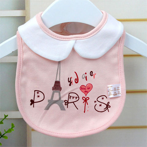 Yi Dai Er Iron Tower Hook & Loop Waterproof Bib - Pink