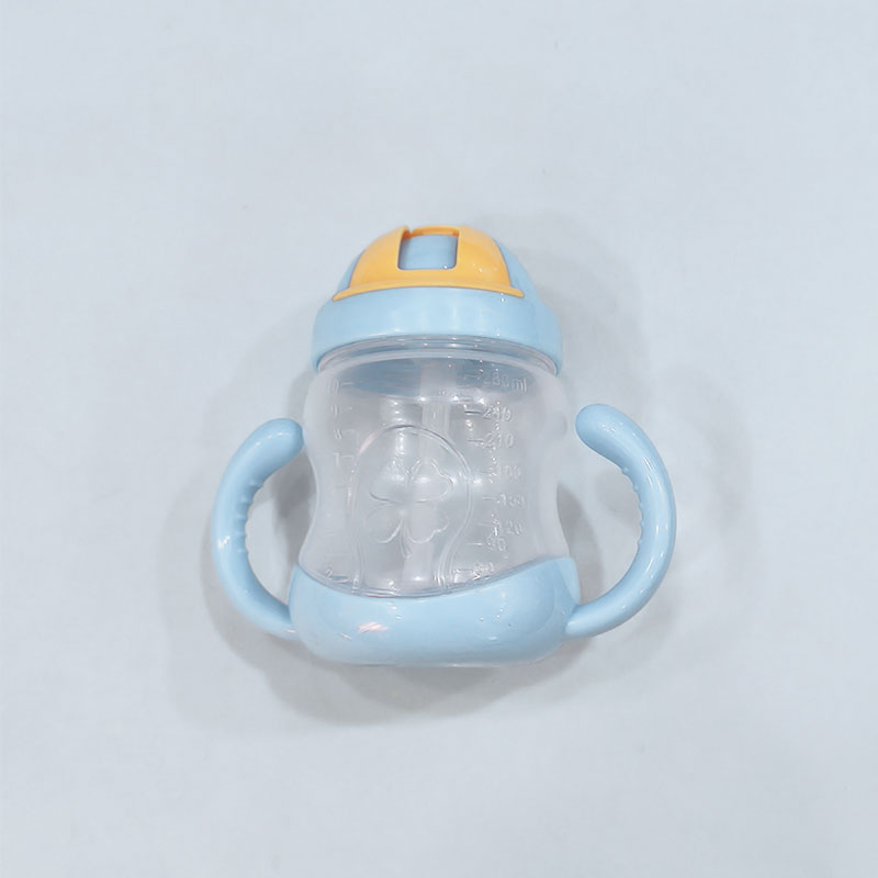 Zhuan Zhuan Xiong Double Handle Baby Straw Cup 280ml - Blue